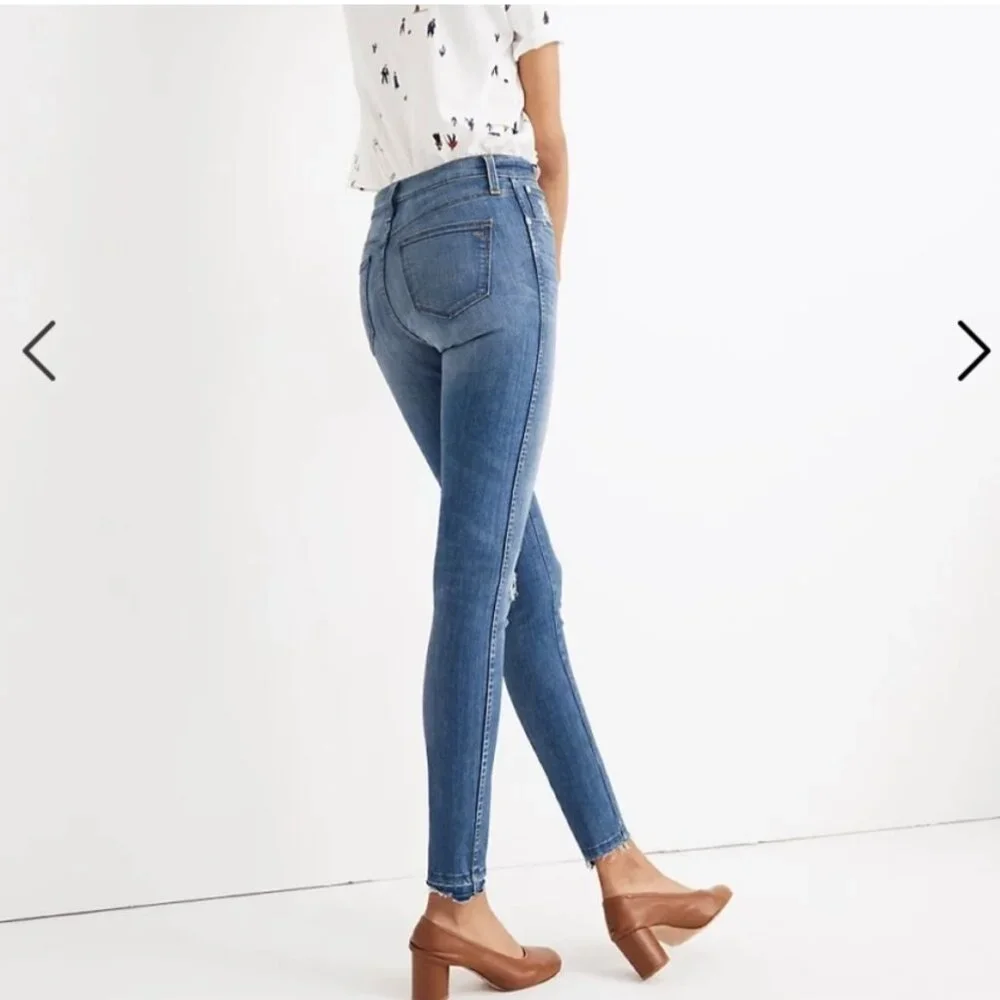 MADEWELL High Riser Skinny Distressed Jeans Drop Hem Ankle  Size 2